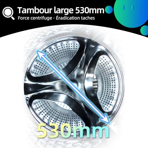 CW07123863AX Lave linge hublot - 7kg, Classe énergétique A, Moteur BLDC 1200 RPM, Lavage vapeur & rapide, 15 programmes, Design compact (60x46.5x84cm) - Gris – Image 7