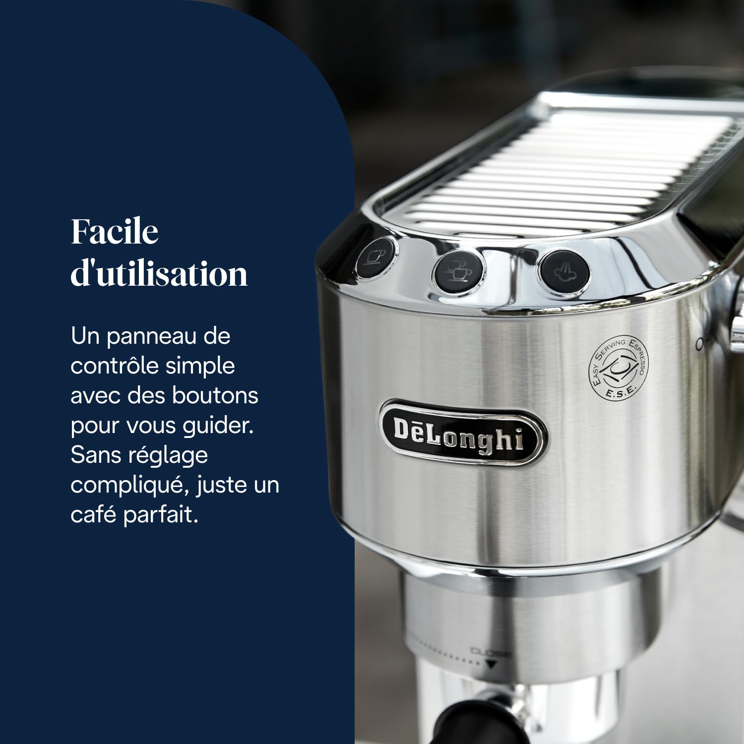 Dedica Style EC685.M, Machine à Expresso avec Buse à Mousse de Lait Professionnelle, Seulement 15 cm de Large, Réservoir de 1 L, Boîtier en Métal, Compatible avec les Dosettes E.S.E, Métal – Image 7
