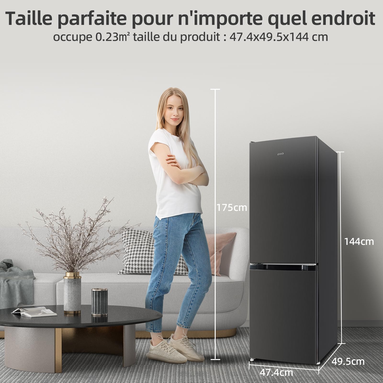 CBM159LEBD Réfrigérateur congélateur bas157 litres (109 + 48) Low Frost, Faible bruit, Refroidissement rapide, Faible emcombrement – Image 10