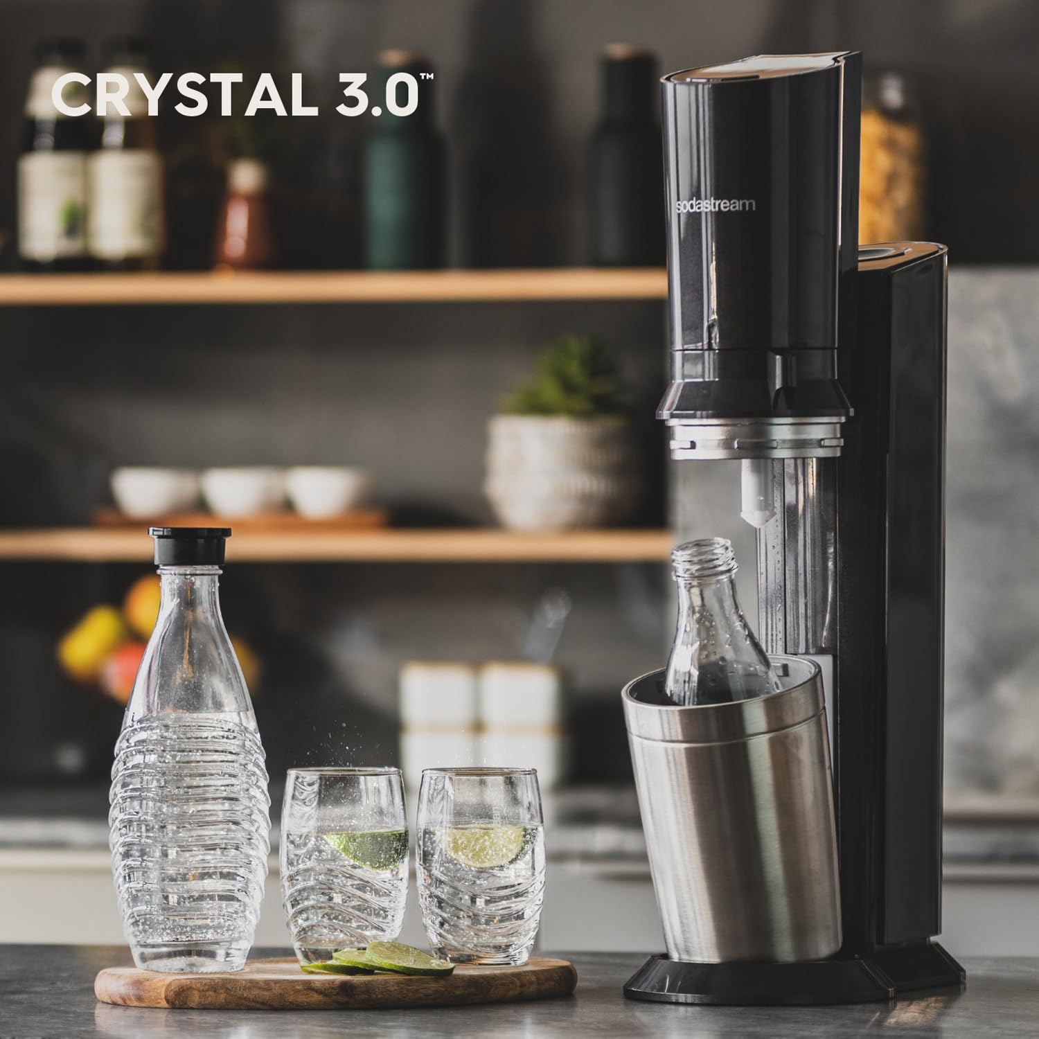 Machine à gazéifier Crystal 3.0 avec cylindre de CO2 Quick-Connect | avec 2 bouteilles en verre Crystal de 0,8 l | Couleur : titane – Image 6